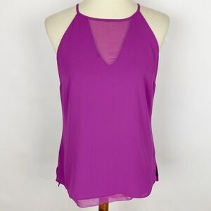 WHITE HOUSE BLACK MARKET Purple Illusion High Neck Tank Top Womens‎ Size XS New